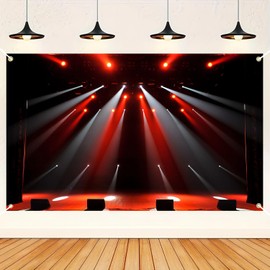 HANYING Stage Concert Live Backdrop Spotlight Music Night Theme Party Photography Background Star Music Show Rave Night Decor Supplies Portrait Adult Children Photo Studio Props Banner 7x5ft DX05WH