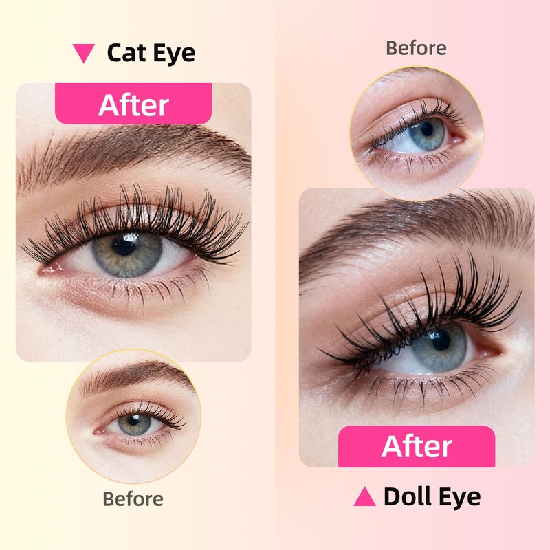 Fayjoo Wispy Natural Self Adhesive Eyelashes DIY Lash Clusters with