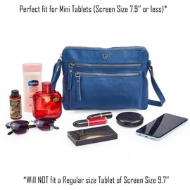 Cochoa Real Leather Soft Crossbody Bags for Women Small Purse Trendy Shoulder Sling Travel Crossover, Sapphire Blue Nappa