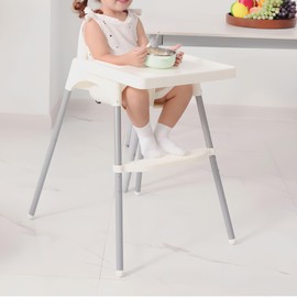 High Chair Foot Rest, Adjustable HighChairs Footrest High Chair Accessories, Non-Slip PP high Chair footrest, Footrest Compatible with IKEA Antilop High Chair (White)
