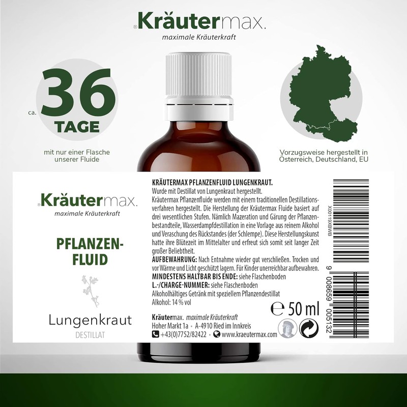Kräutermax Lungwort Drops Lungwort Extract Liquid as a Perfect Replacement