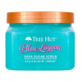 Tree Hut- Exfoliante corporal exfoliante con azúcar de karité Blue Lagoon | Elimina la piel muerta y seca para una sensación suave e hidratada | Cuidado corporal esencial nutritivo | 18 fl oz.