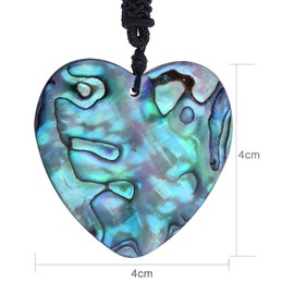 mookaitedecor Natural Abalone Shell Crystal Pendant with Nylon Rope, Polished Stone, Adjustable Necklace, Lucky Charm, Amulet Jewellery for Women and Men, Stone Nylon stone Nylon abalone shell