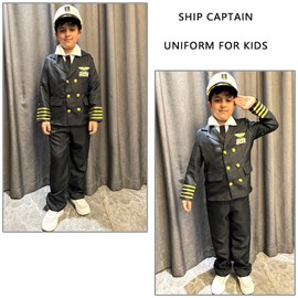 KIDIN boys Navy Admiral Costume (boys Navy Admiral Costume, 10-11 Years)