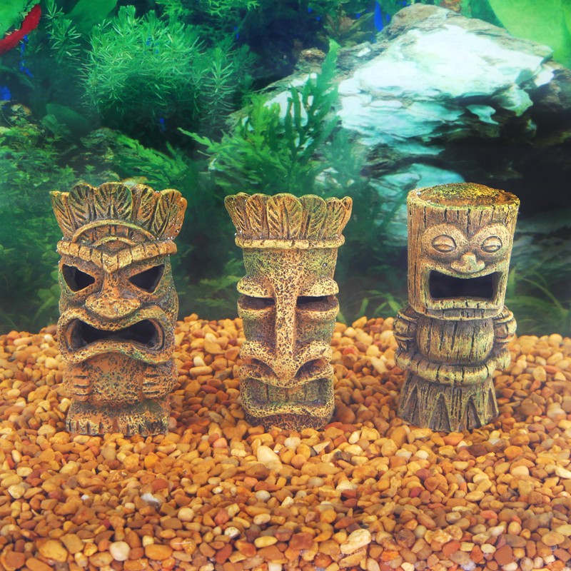 Penn-Plax 1 Piece Only Assorted Tiki Resin Ornaments | Aquarium