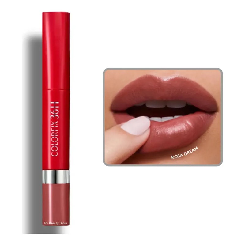 Labial Ésika Dúo Tattoo Colorfix color rosa dream satinado