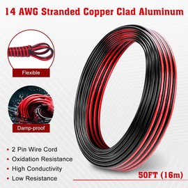 Electric Wire CCA Wire 2 Conductors, 32 m (Red 16M+ Black 16M)