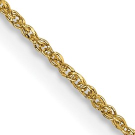 14K Solid Yellow Gold 0.7mm Rope Chain Twisted Link Necklace 20 inch