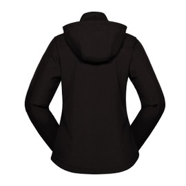 Little Donkey Andy Women’s Softshell Jacket, Ski Snowboarding Jacket with Removable Hood, Fleece Lined Black XXL