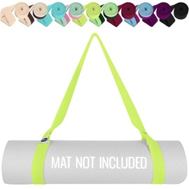 [New 2025] TECEUM Yoga Mat Strap – 30+ Colors – Adjustable Mat Holder Sling for All Mats [Mat Not Included]