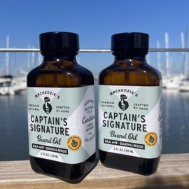 MACKENZIE'S Captain's Signature Beard Oil - Gifts for Fisherman - Gifts for Men - Natural - Nourishing - Sea Air & Sandalwood Scented - 3 OZ
