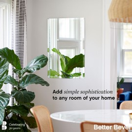 Better Bevel Frameless Square Mirror | 24" x 24" Bathroom Wall Mirror w/Beveled Edge | Ultra-Flush Hanging System