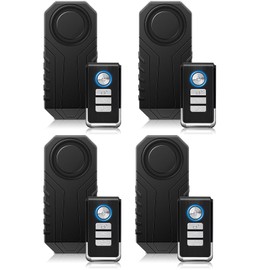 KCMYTONER 113db Loud Bicycle Alarm System Anti Theft,Vibration Sensing Bike Alarm with Remote,IP65 Waterproof,SOS Function,Suitable for Electric Bicycles,Mobility Scooters,Electric Bicycles,4PK