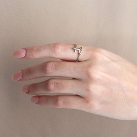 Claddagh Gold Polished 925 Sterling Silver 2mm Christian Jesus Ichthys Fish Cross Faith Band Statement Ring for Women (12)