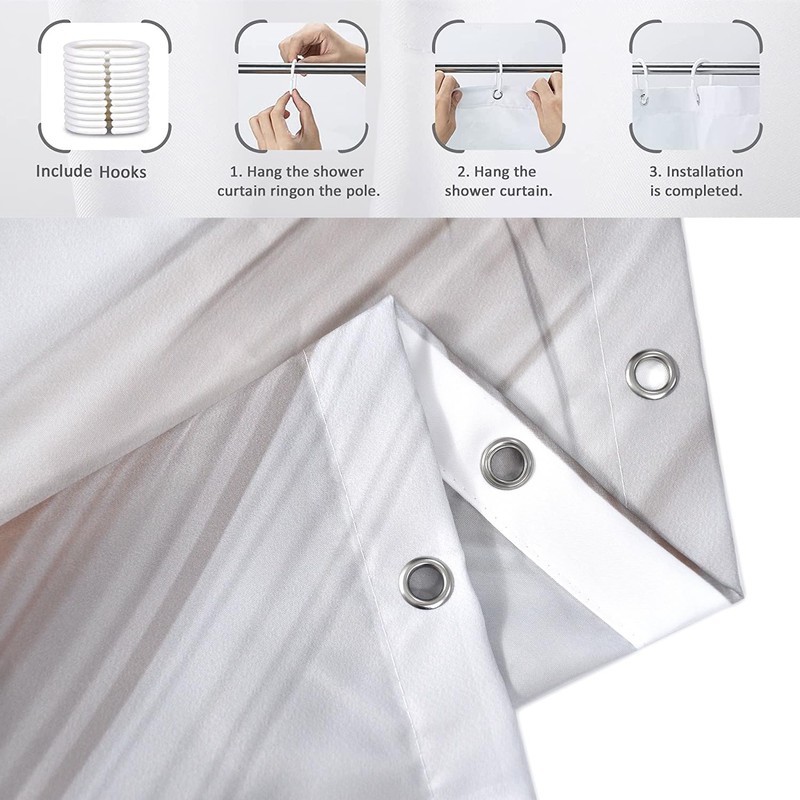 GCIREC Brown Marble Shower Curtain, Grey Brown Modern Abstract Wave