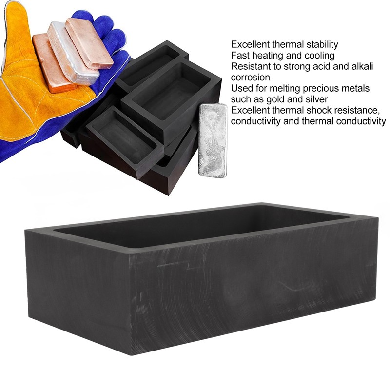 Graphite Ingot Mold 20.9lb Alchemy Capacity Graphite Casting Melting Ingot
