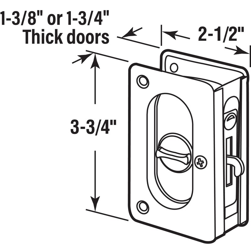 Prime-Line N 7368 Pocket Door Privacy Lock with Pull -