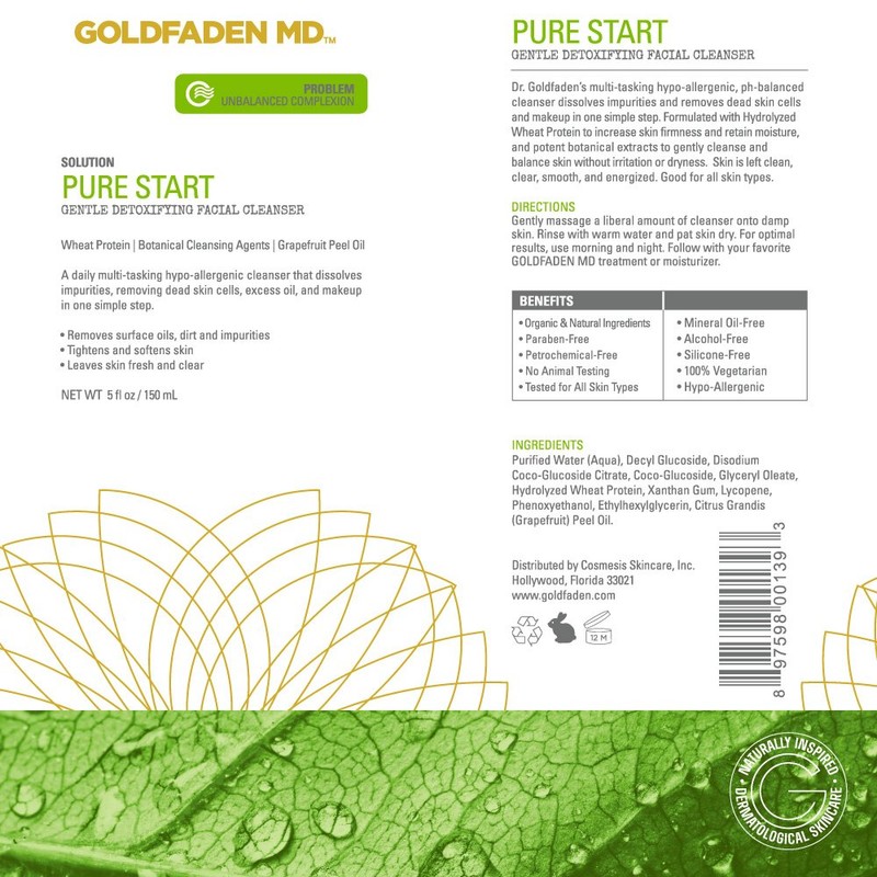GOLDFADEN MD Pure Start Gentle Detoxifying Natural Facial Cleanser, 5