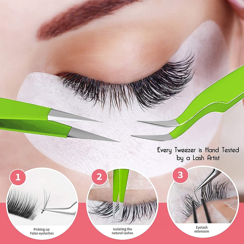 SIVOTE Lash Tweezers for Eyelash Extensions, Hand Calibrated Straight &