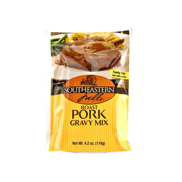Southeastern Mills pollo asado, cerdo asado o mezcla clásica de salsa marrón (cerdo asado, 4 paquetes)