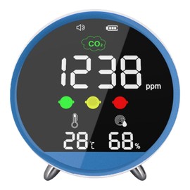 Garosa Desktop CO2 Detector with Temperature and Humidity Display Air Quality Monitor High Accuracy 400‑5000ppm Indoor CO2 Tester 1.5s Sampling for Home Office Cars Travel