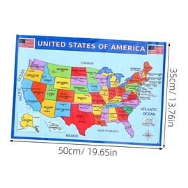 Operitacx Brilliant Maps Usa States Map Large Wall Art Learning Geography Map for School and Home