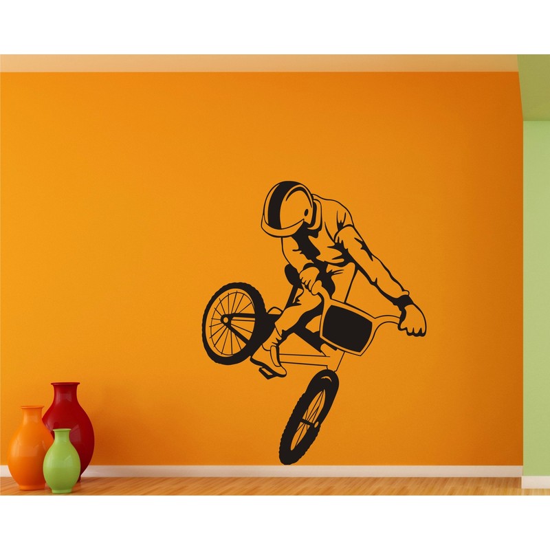 Cycle Stunt Black Wall Sticker and WallpaperWall Sticker and Wallpaper