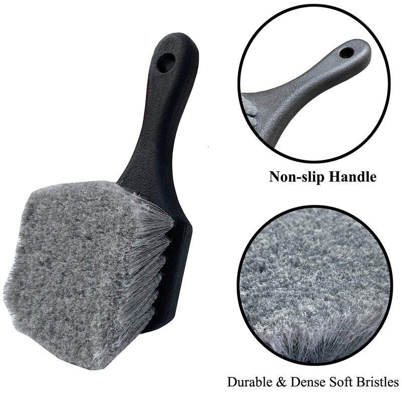 Wheel & Tire Brush for Car Rim, Soft Bristle Car