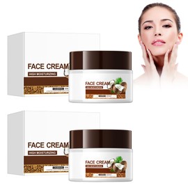 Hppsctink Coconut Cream, Nourishing Moisturising Cream with Coconut Oil, Hydrates, Moisturises and Rejuvenates, Moisturising and Deep Effective, 2 Pieces x 50 g, Cream