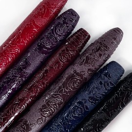 30cmx135cm Roll Rose Pattern Faux Leather Leatherette Fabric Synthetic Leather for Diy Making Bag Shoes CraftsColor: XHT-6917-4