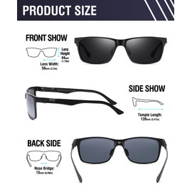 DUCO Men's Luxury Carbon Fiber Temple Polarized Sunglasses for Men Sports UV400 DC8206 3packs