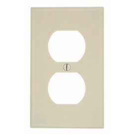 Leviton 78003 1-Gang Duplex Device Receptacle Wallplate, Light Almond