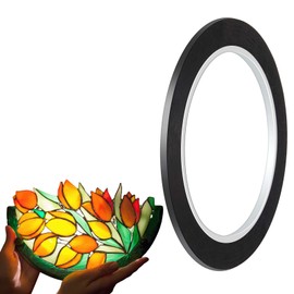 Innconee Black Thin PET Stained Glass Lead Lines Stained Glass Leading Strips 3mm 216ft Stained Glass Supplies Faux Stained Glass Decal for Glass Painting Surface Gallery Window