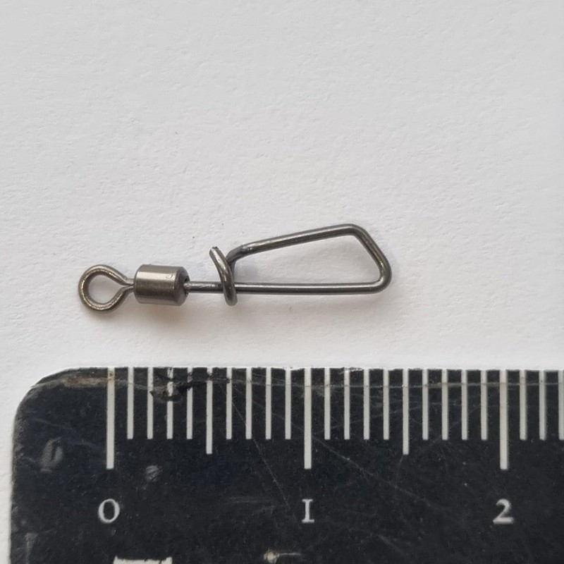 FISHIN ADDICT Snap Link Fishing Swivels, Barrel Interlock Clip Black