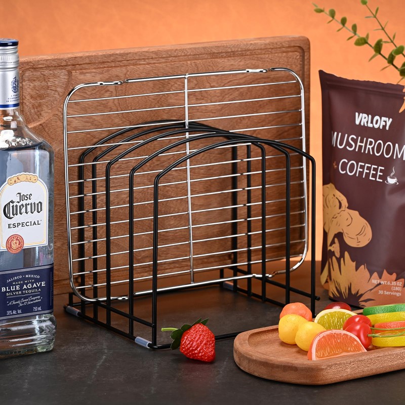 ziroland 5-Slot Cutting Board Organizer, Bakeware Organizer, and Kitchen Cabinet