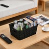 Pekky 6 Pack Plastic Weave Storage Basket, Black Small Organizer