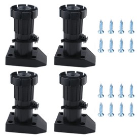 MRKTAO Adjustable Furniture Legs,4-Pack Adjustable Furniture Feet,Upgraded and Improved Thickened Type,Sturdy and Durable,with Flexible Height Adjustment,Suitable for Couch Dresser Cabinet(Black)