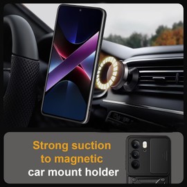 HONLEN Case Suitable for Realme C75 5G (6.67" Inches), PC Armor Ring Stand case with Magnetic Base - Silver