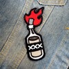 CHBROS Fire Bottle Embroidered Patch Iron on Patches for Clothing