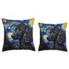 Poodle Dog Van Gogh Style Starry Night Throw Pillow