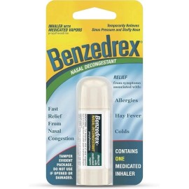 Benzedrex Nasal Decongestant Inhaler, 1 Count (Pack of 1).