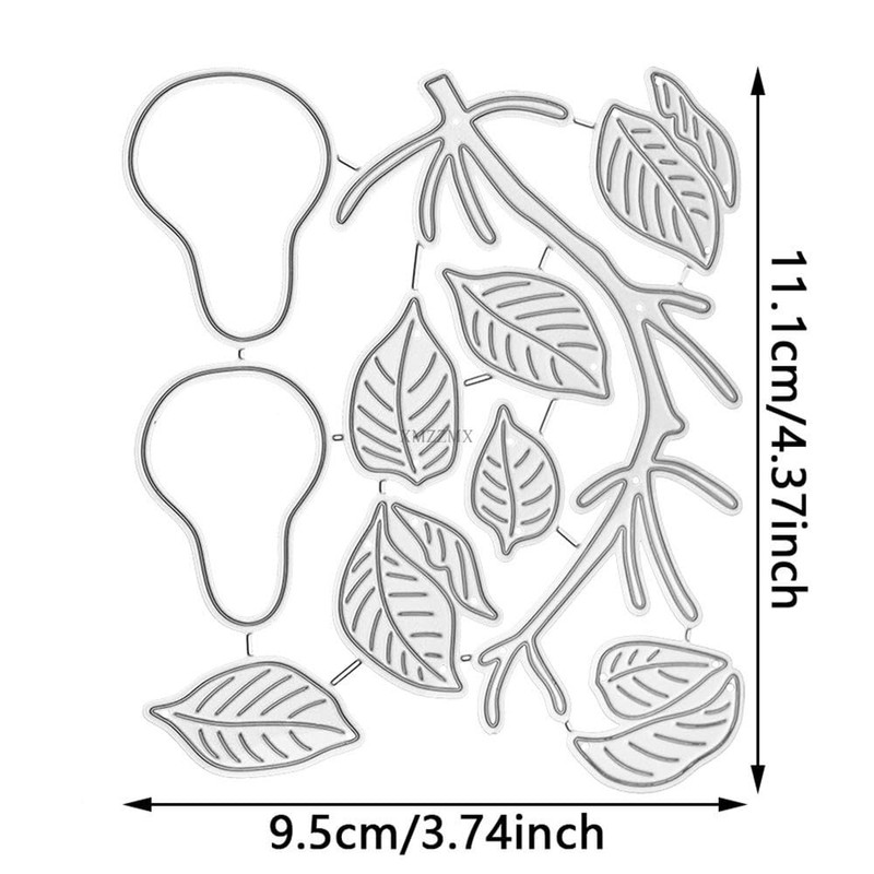 XMZZMX Patchwork Pear Tree Branches Metal Cutting Dies for Card