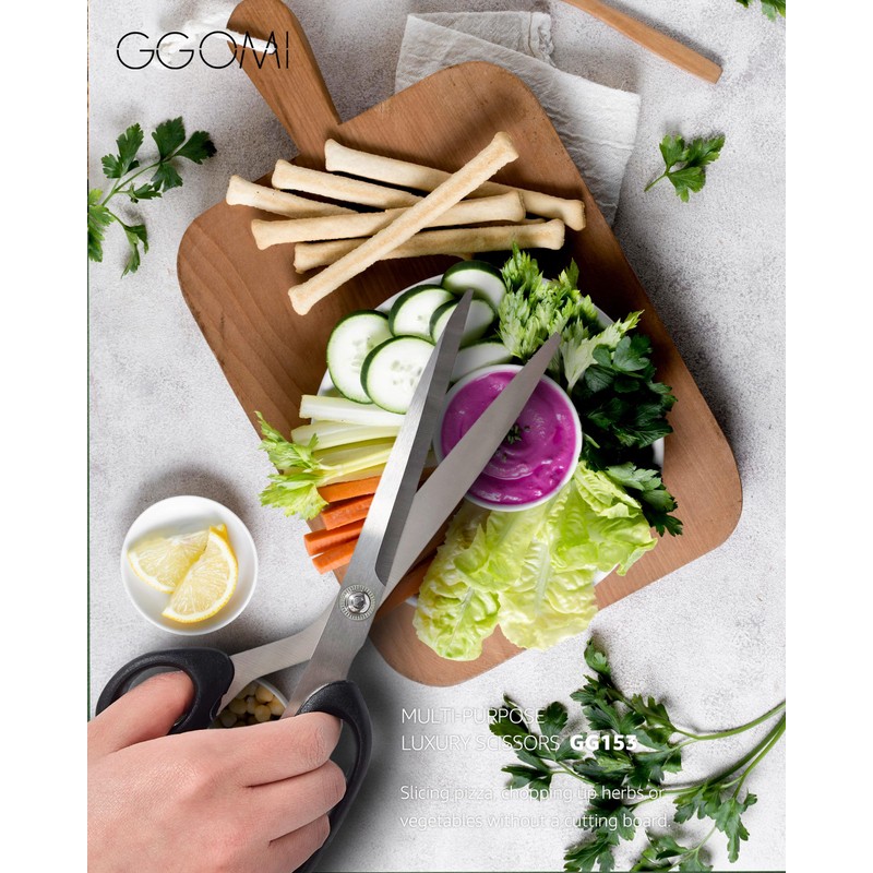 GGOMI Heavy Duty Multi-Purpose Kitchen Shears [3Pack] Korean Barbecue Kalbi