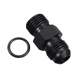 ICT Billet -6AN Flare to 6 Oring ORB Male Fuel Pump Rail Adapter Fitting Flare Hose Plumbing Oil Straight Thread Regulator Port Fluid End Black Anodized F06AN060R