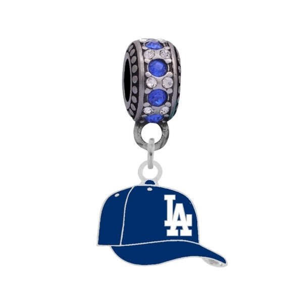 Los Angeles Dodgers Cap Charm Compatible With Pandora Style Bracelets. Can also be worn as a necklace (Included.)