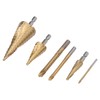 6Pcs/Set Spiral Grooved Step Drill Bit Hex Shank Stepped Drills