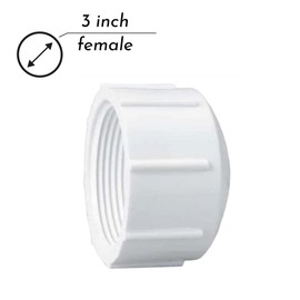 3 Inch PVC Pipe End Cap – Sch 40 3 PVC cap – PVC End Cap – 3 Inch Female Threaded Plug - PVC Pipe Cap - PVC Plug Pipe Fitting - PVC Pipe Fittings for Plumbing Water Line Pack of 1