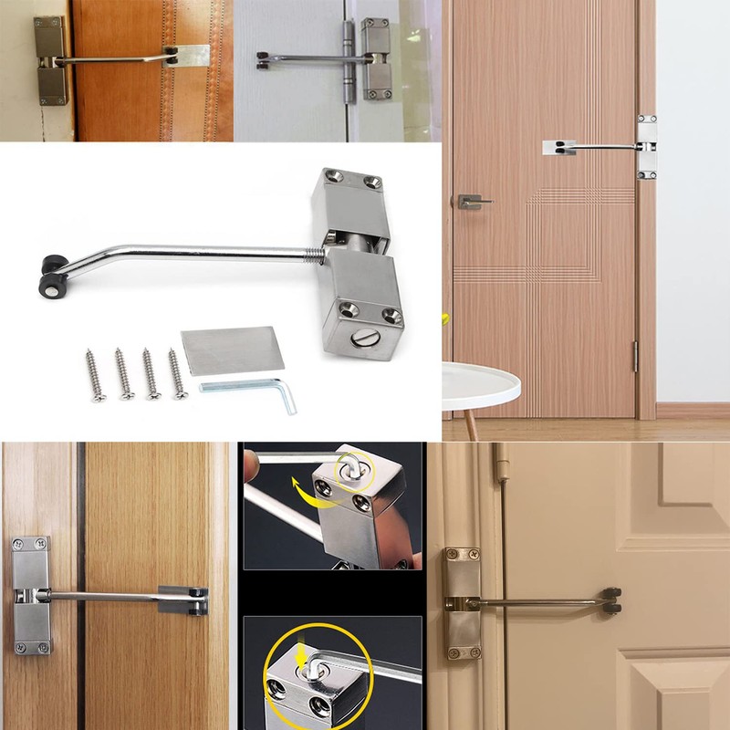 zeng Stainless Steel Automatic Door Closer, Adjustable Spring Closer for