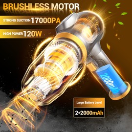 Portable Car Vacuum Cordless Mini Handheld Vacuums Cleaner Rechargeable with LCD Display and Multi-Nozzles, High Power Hand held Cleaners for Car, Home, Office, Sofa, Pet Hair,Keyboard (Black)