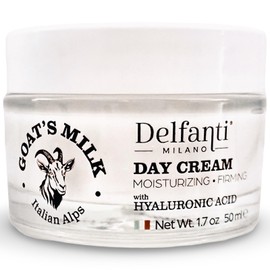 Delfanti-Milano • GOAT'S MILK with HYALURONIC ACID Moisturizing and Firming DAY CREAM • Face and Neck Moisturizer • Made in Italy